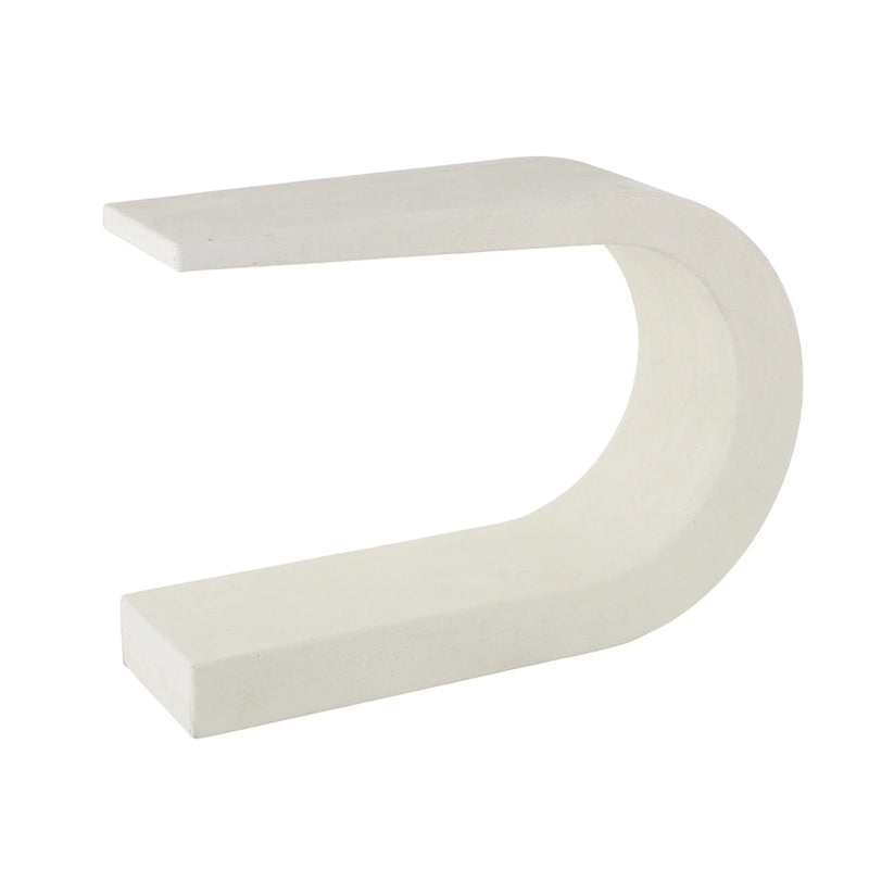 Tavolo Consolle a C con Piano in MDF, Bianco, 12L x 44P x 25H