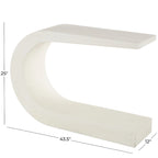 Tavolo Consolle a C con Piano in MDF, Bianco, 12L x 44P x 25H