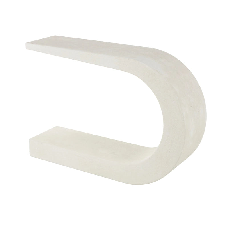 Tavolo Consolle a C con Piano in MDF, Bianco, 12L x 44P x 25H