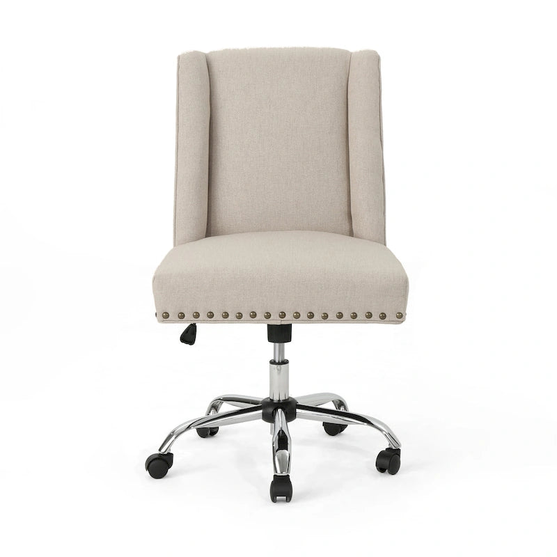 Sedia da ufficio girevole con base cromata