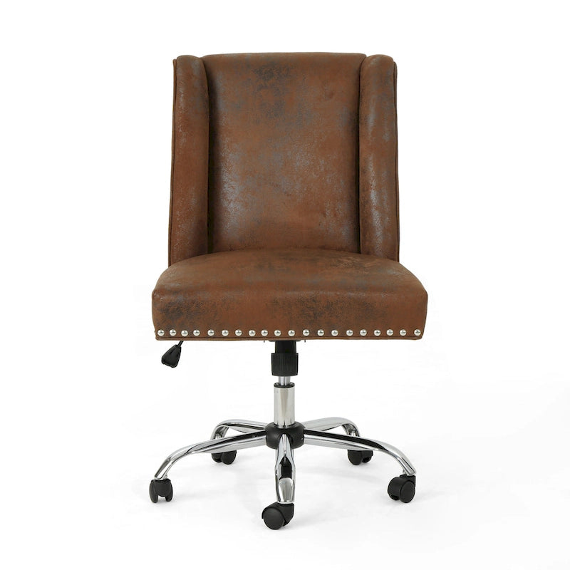 Sedia da ufficio girevole con base cromata