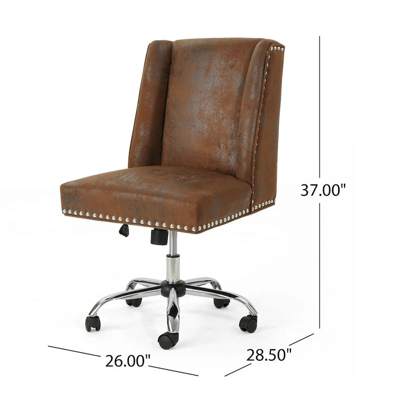 Sedia da ufficio girevole con base cromata