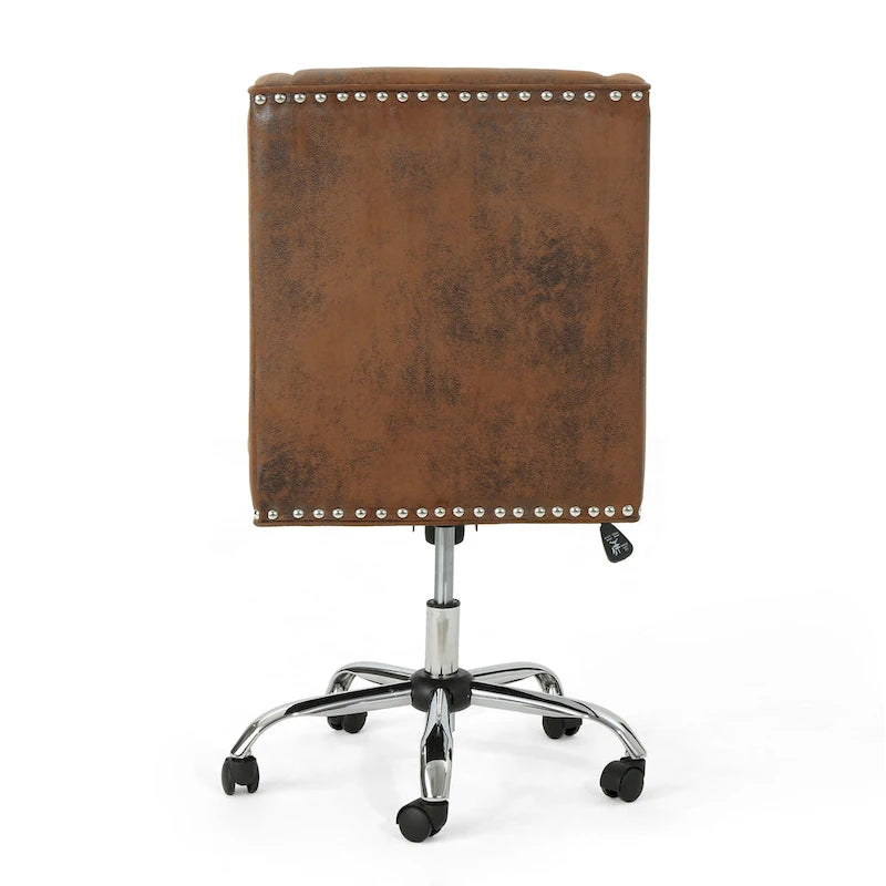 Sedia da ufficio girevole con base cromata