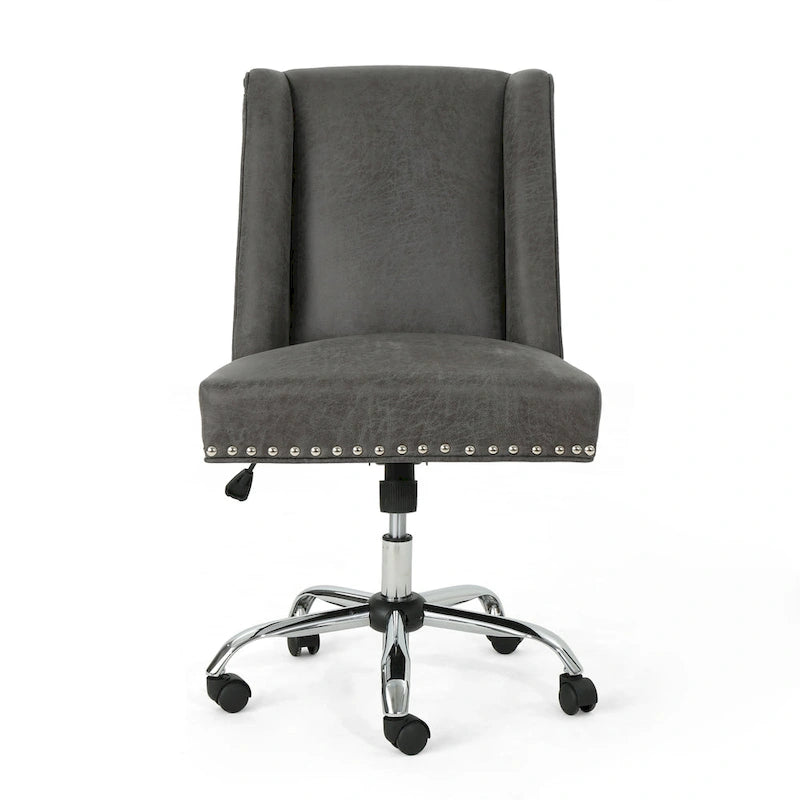 Sedia da ufficio girevole con base cromata