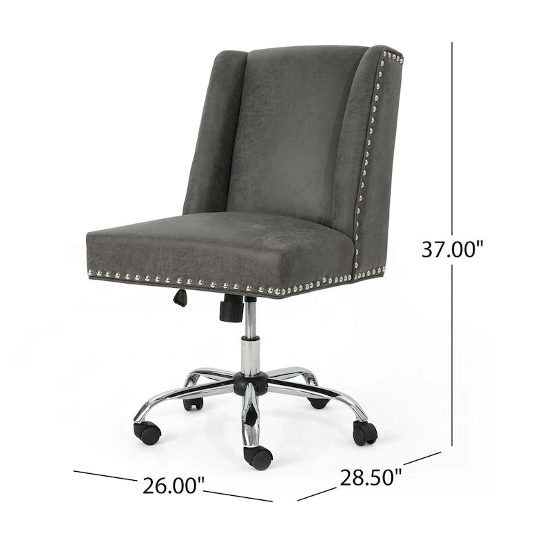 Sedia da ufficio girevole con base cromata