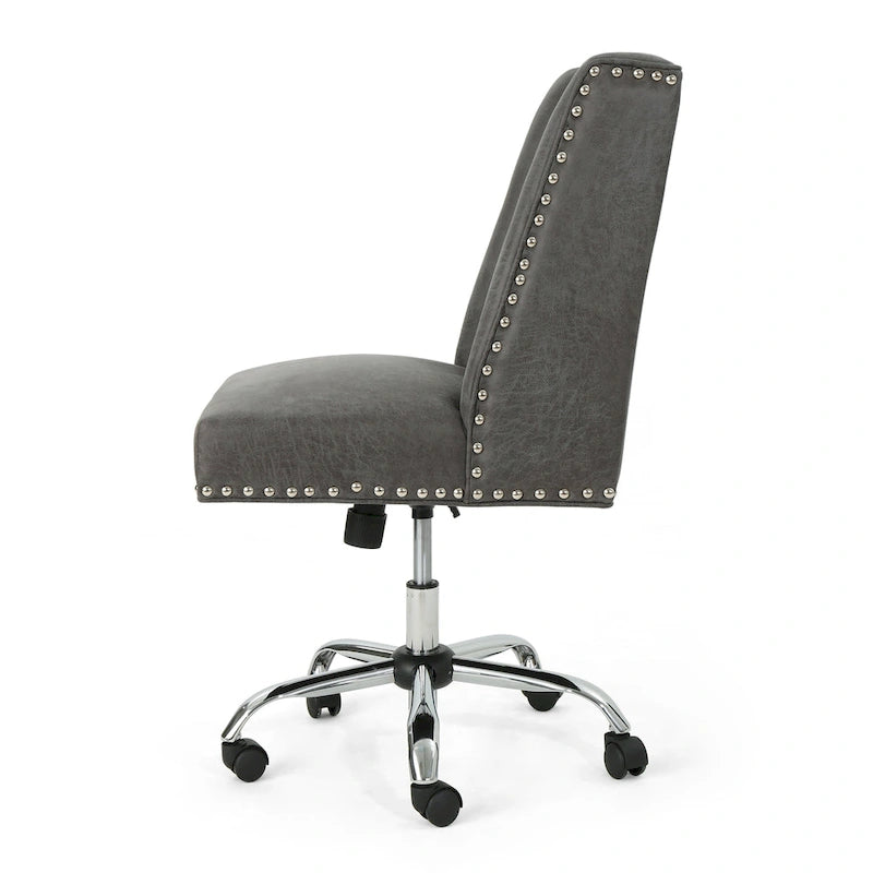 Sedia da ufficio girevole con base cromata