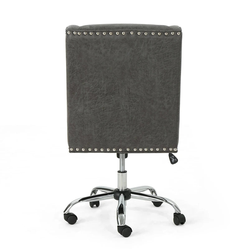 Sedia da ufficio girevole con base cromata