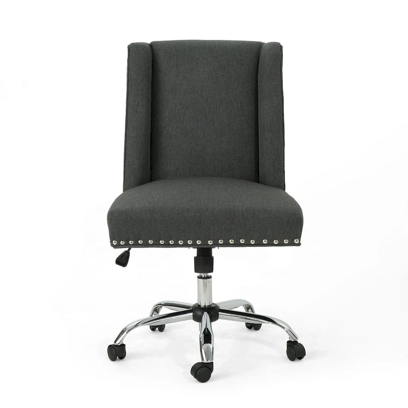Sedia da ufficio girevole con base cromata