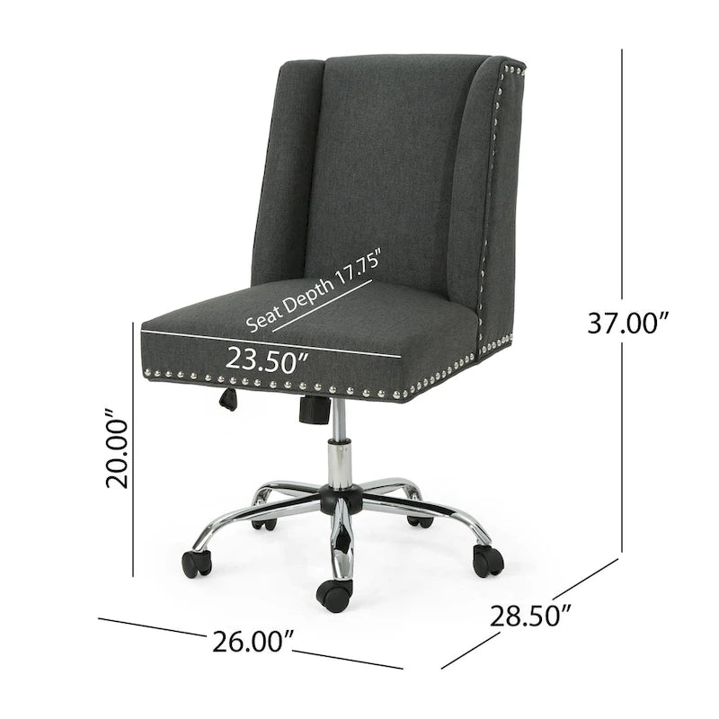 Sedia da ufficio girevole con base cromata