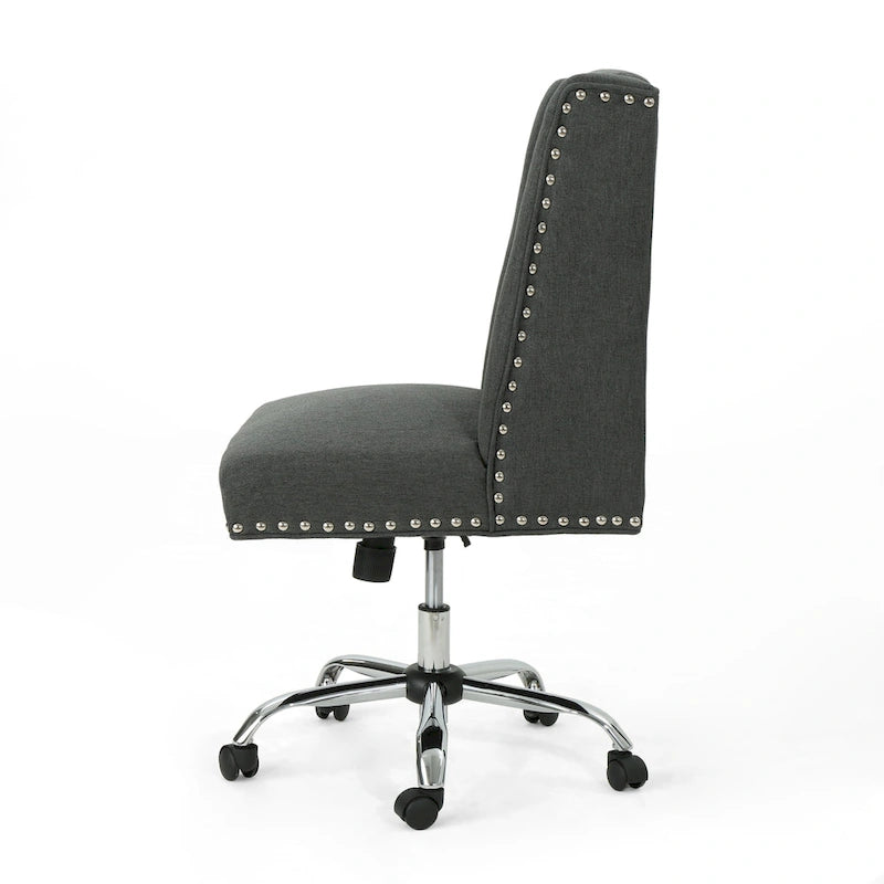 Sedia da ufficio girevole con base cromata