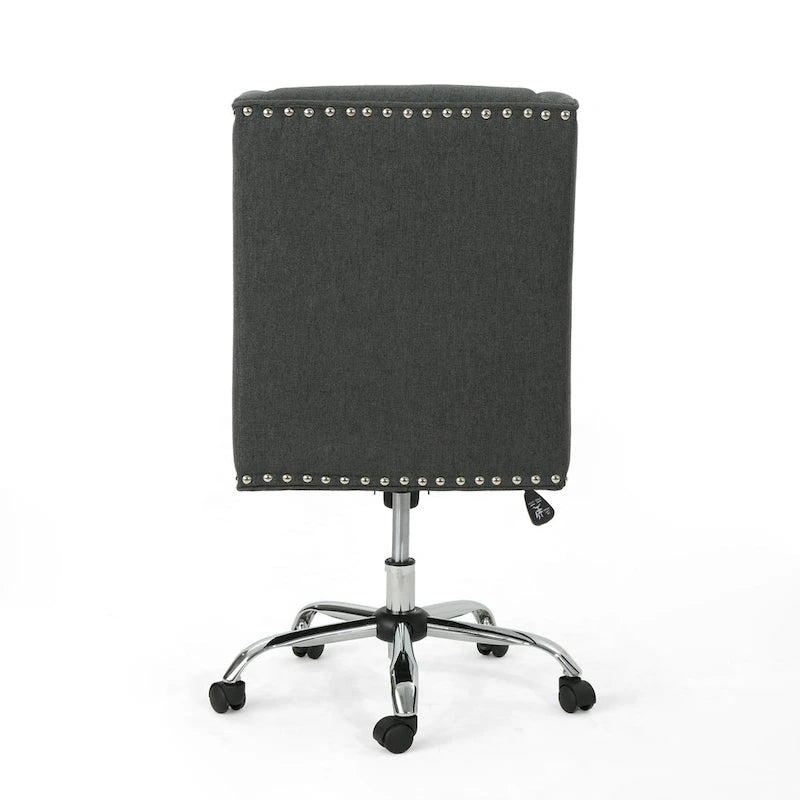 Sedia da ufficio girevole con base cromata