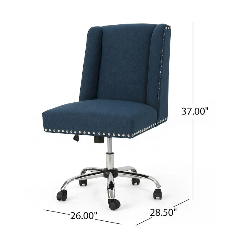 Sedia da ufficio girevole con base cromata