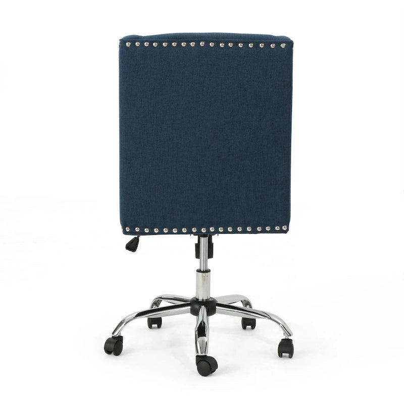 Sedia da ufficio girevole con base cromata