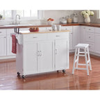 Carrello da cucina con piano in legno