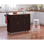 Carrello da cucina con piano in legno