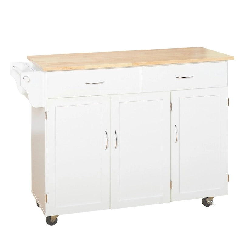 Carrello da cucina con piano in legno