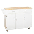 Carrello da cucina con piano in legno