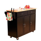 Carrello da cucina con piano in legno
