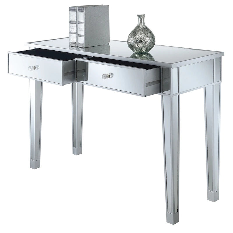 Console da scrivania a 2 cassetti a specchio