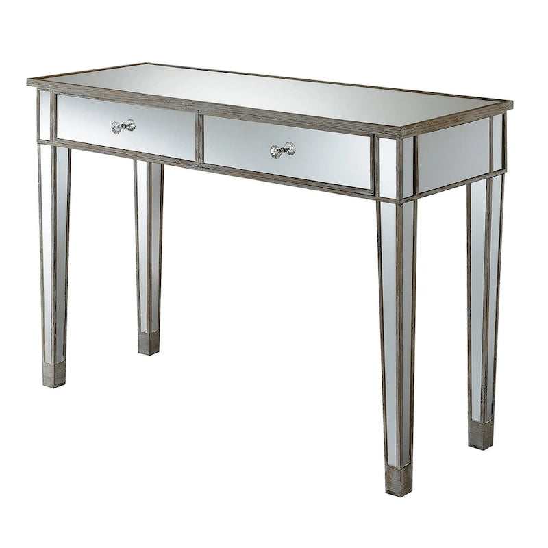 Console da scrivania a 2 cassetti a specchio