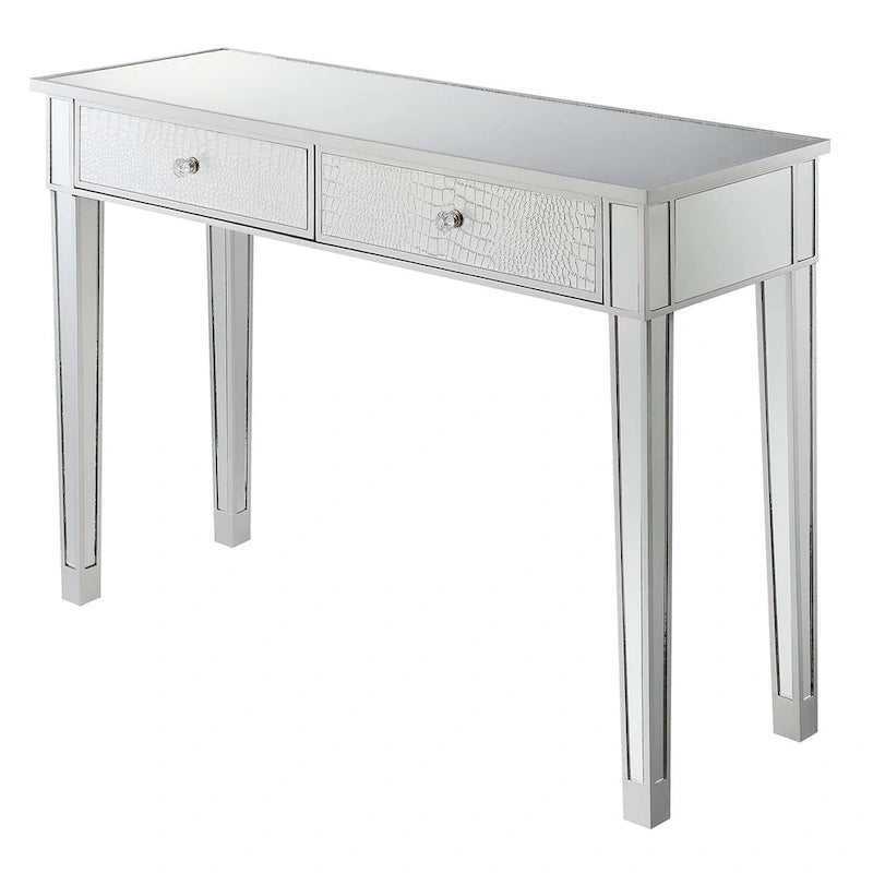Console da scrivania a 2 cassetti a specchio