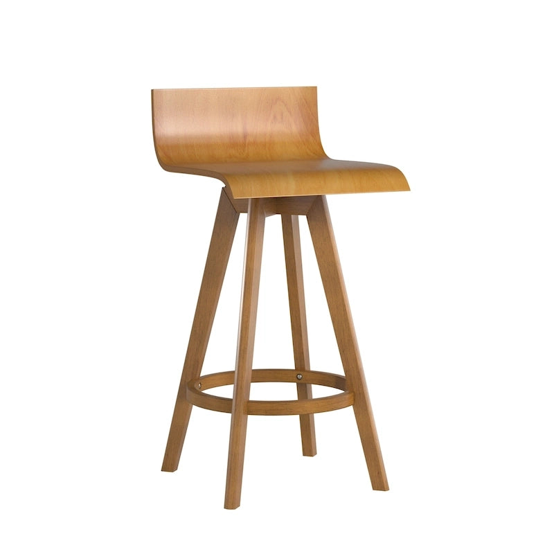 Sgabello girevole in legno di design Mid-Century Modern (set da 2)