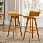 Sgabello girevole in legno di design Mid-Century Modern (set da 2)