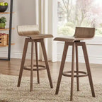 Sgabello girevole in legno di design Mid-Century Modern (set da 2)