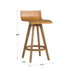 Sgabello girevole in legno di design Mid-Century Modern (set da 2)