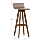Sgabello girevole in legno di design Mid-Century Modern (set da 2)