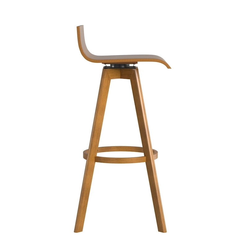 Sgabello girevole in legno di design Mid-Century Modern (set da 2)
