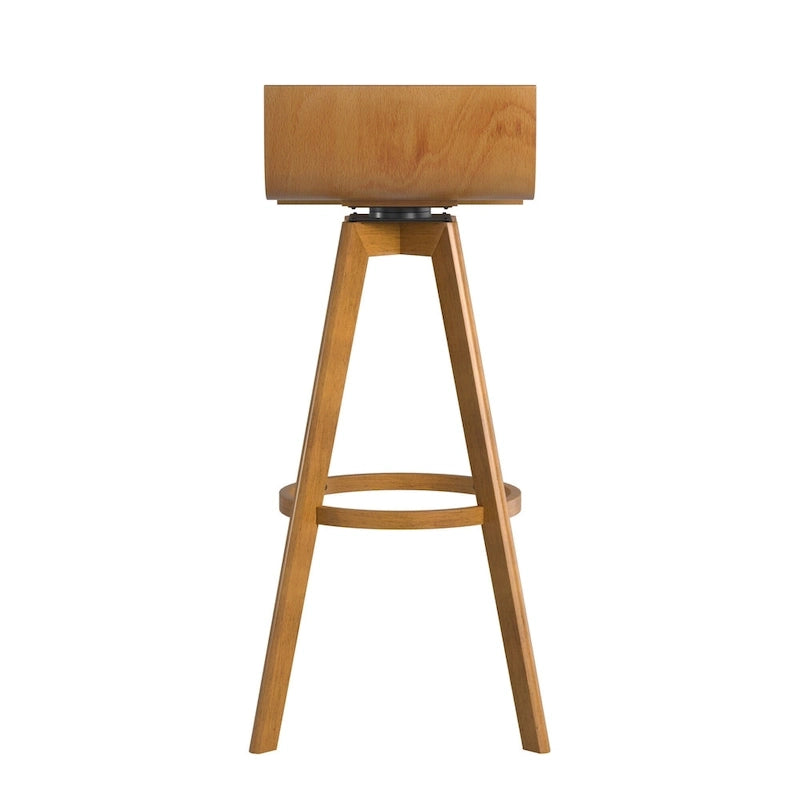 Sgabello girevole in legno di design Mid-Century Modern (set da 2)