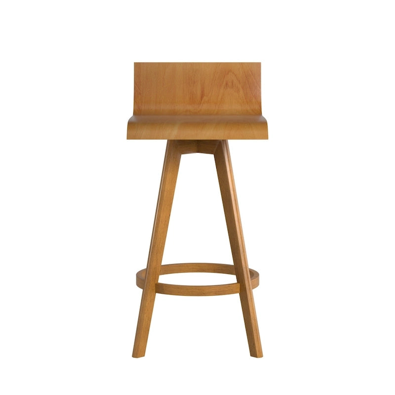 Sgabello girevole in legno di design Mid-Century Modern (set da 2)