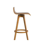 Sgabello girevole in legno di design Mid-Century Modern (set da 2)
