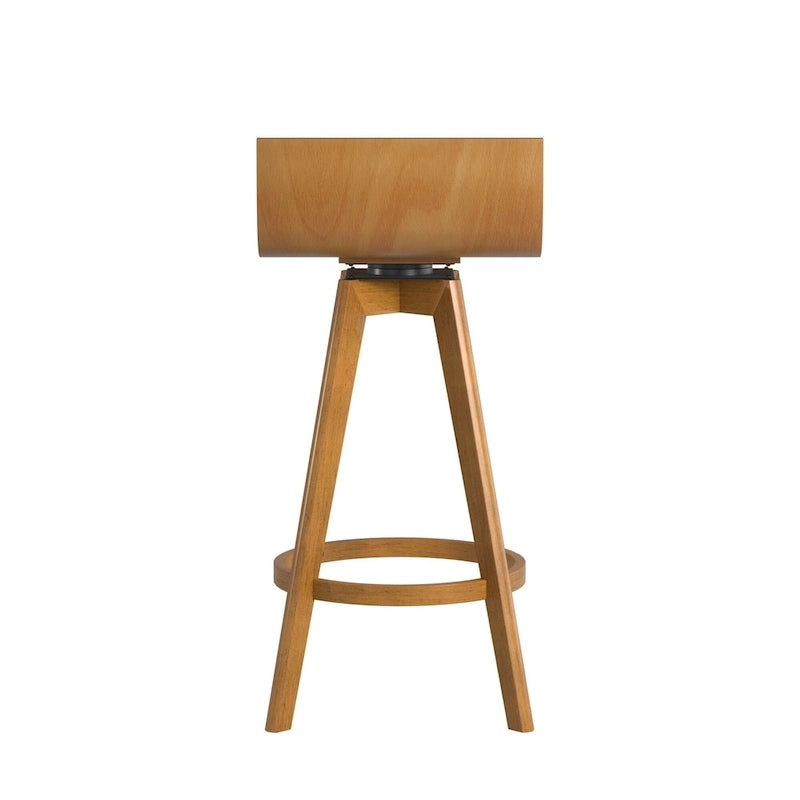 Sgabello girevole in legno di design Mid-Century Modern (set da 2)