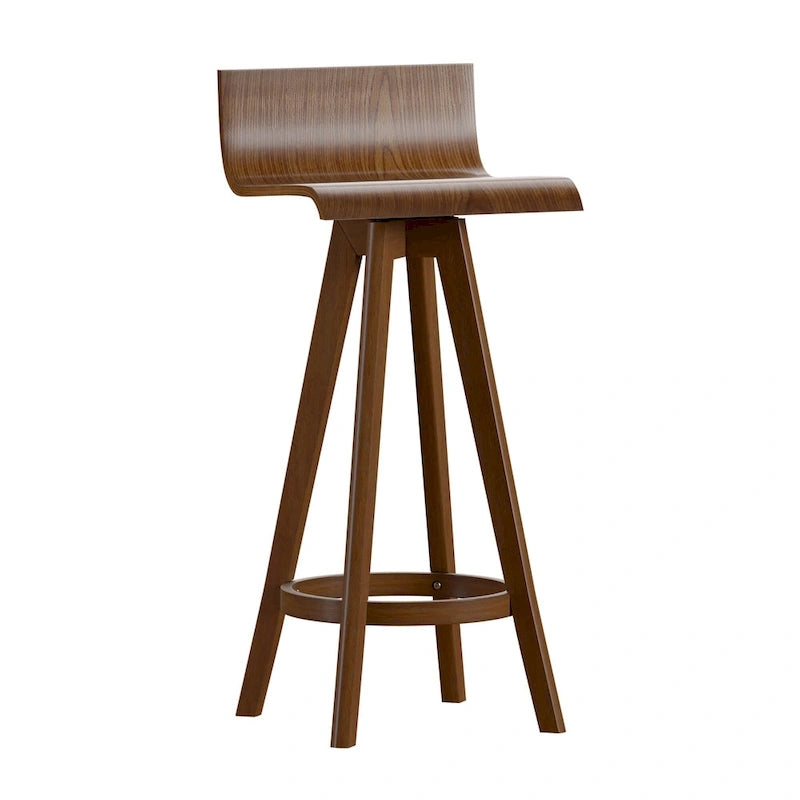 Sgabello girevole in legno di design Mid-Century Modern (set da 2)
