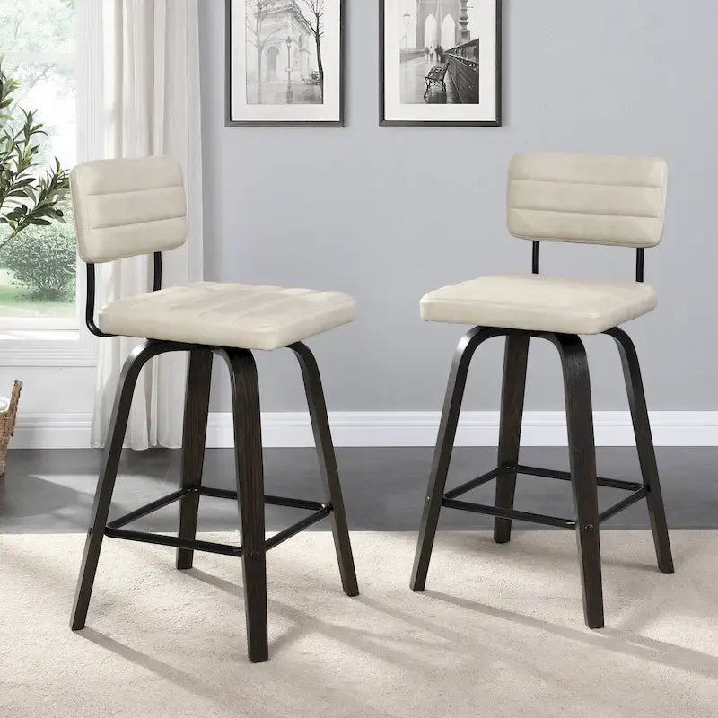 Sgabello da bar girevole ad altezza bancone con sedile in pelle PU