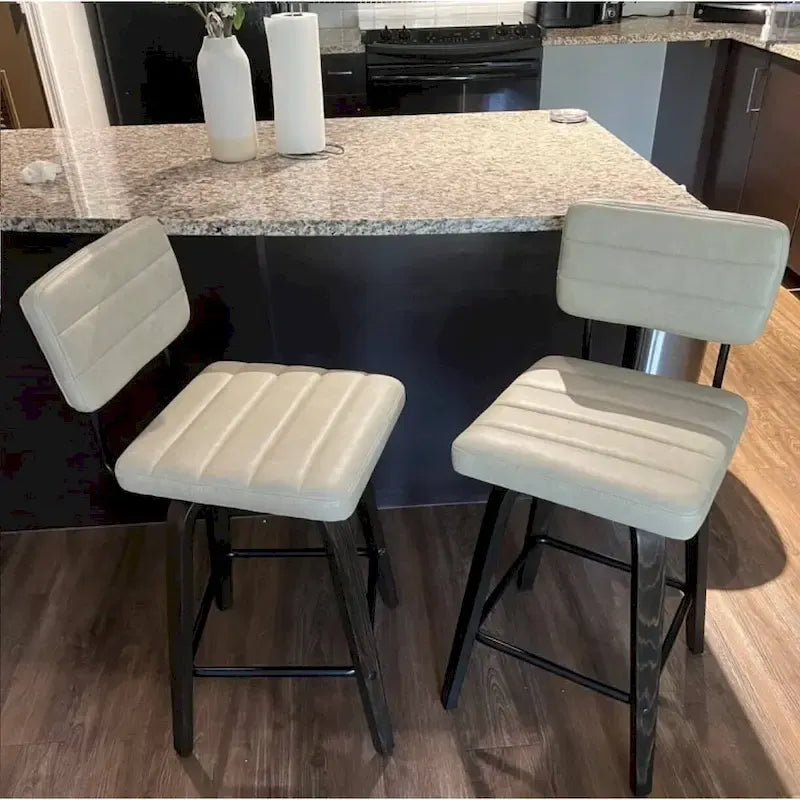 Sgabello da bar girevole ad altezza bancone con sedile in pelle PU