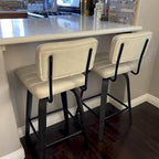 Sgabello da bar girevole ad altezza bancone con sedile in pelle PU