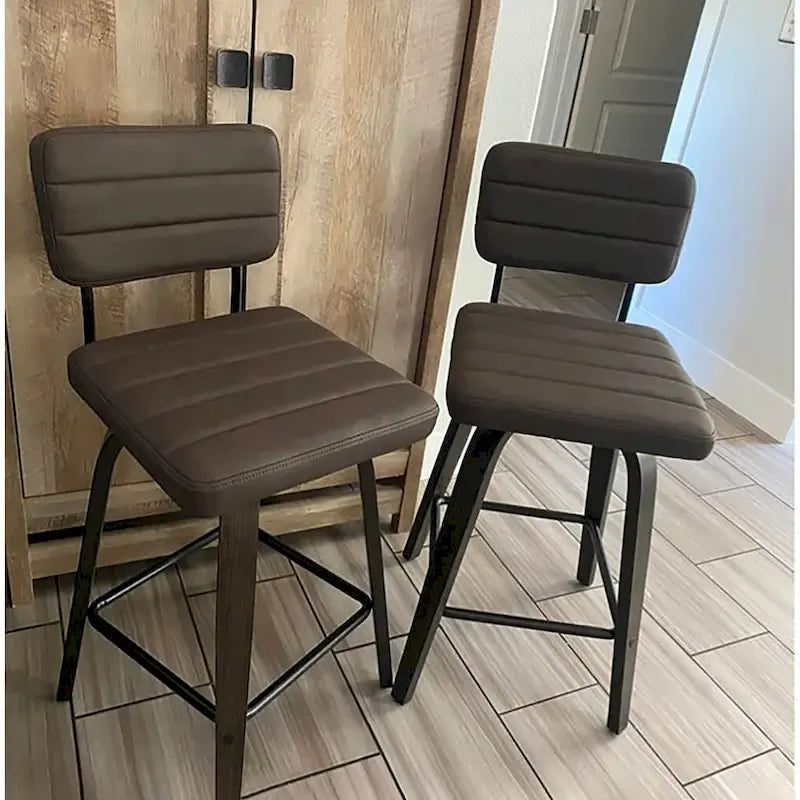 Sgabello da bar girevole ad altezza bancone con sedile in pelle PU