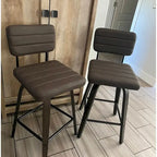 Sgabello da bar girevole ad altezza bancone con sedile in pelle PU