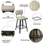 Sgabello da bar girevole ad altezza bancone con sedile in pelle PU
