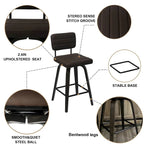 Sgabello da bar girevole ad altezza bancone con sedile in pelle PU
