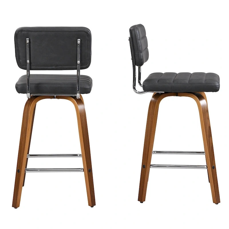 Sgabello da bar girevole ad altezza bancone con sedile in pelle PU