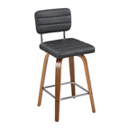 Sgabello da bar girevole ad altezza bancone con sedile in pelle PU