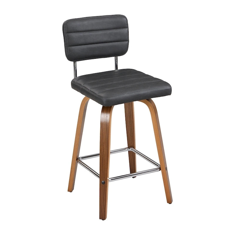 Sgabello da bar girevole ad altezza bancone con sedile in pelle PU