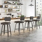 Sgabello da bar girevole ad altezza bancone con sedile in pelle PU