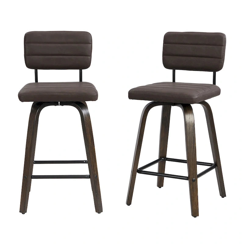 Sgabello da bar girevole ad altezza bancone con sedile in pelle PU
