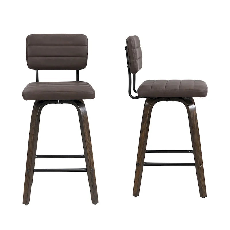 Sgabello da bar girevole ad altezza bancone con sedile in pelle PU