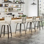 Sgabello da bar girevole ad altezza bancone con sedile in pelle PU